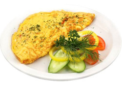 Рецепт приготовления вкусного омлета. Омлет с баклажанами и грецким орехом